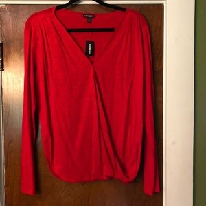 Gorgeous Red alone sleeve top! BNWT. medium